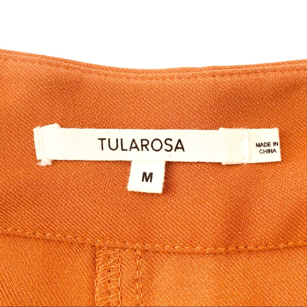 Tularosa Tate Shorts in Rust Burnt Orange High Waist Button Front Silky Shorts - Picture 9 of 15